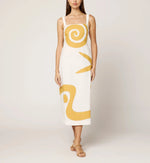 Brie Midi Dress | Ivory/Ochre Dresses Cleobella