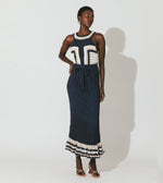 Drew Hand Crochet Midi Dress| Navy/Ivory Dresses Cleobella 