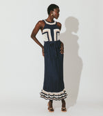 Drew Hand Crochet Midi Dress| Navy/Ivory Dresses Cleobella 