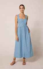 Esther Ankle Dress | Dusty Blue Dresses Cleobella