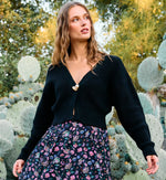 Heart Sweater Cardigan | Black Jackets Cleobella