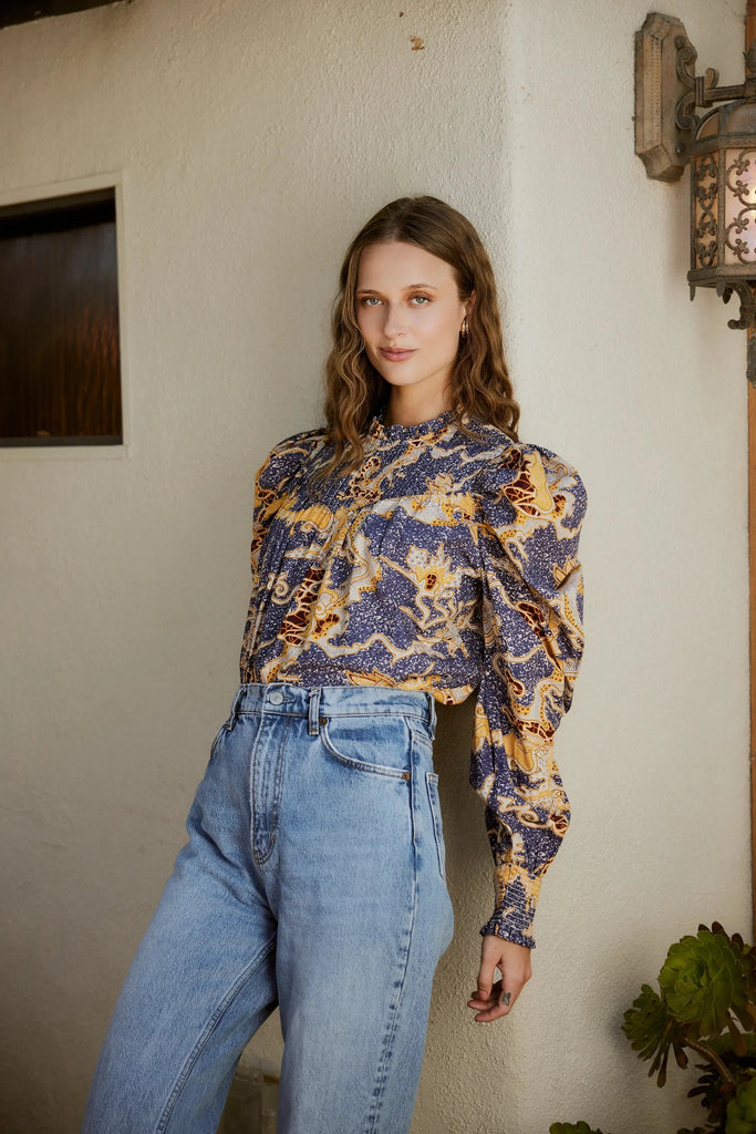 Irina Blouse | Blue Castello Tops Cleobella