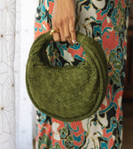 Jem Suede Small Hobo Handbag | Dark Green Totes Cleobella