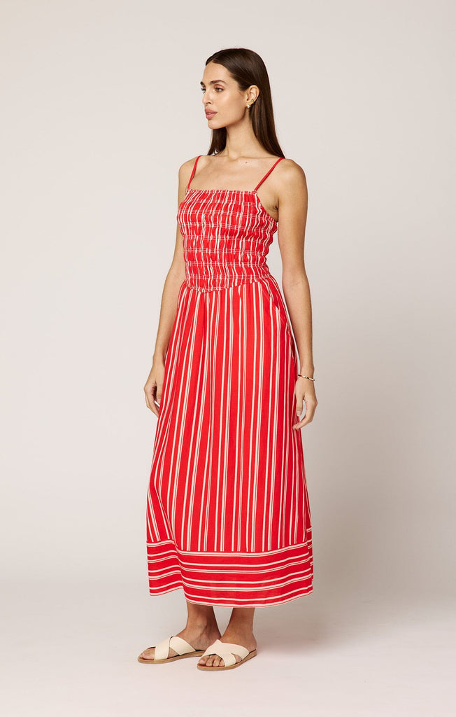 Lacey Ankle Dress | Poppy Red/Ivory Dresses Cleobella