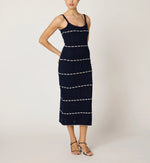 Skylar Midi Dress | Dark Blue/Ivory Dresses Cleobella