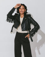 Fringe Leather Jacket | Black Jackets Cleobella 