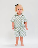 Littles Sal Checkered Set | Sage Check Tops Cleobella Littles