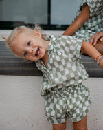 Littles Sal Checkered Set | Sage Check Tops Cleobella Littles
