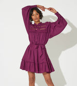 Musette Mini Dress | Aubergine Dresses Cleobella | Sustainable fashion | Sustainable Dresses | Ethical Clothing |