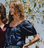 Adeline Blouse | Navy Tops Cleobella 