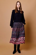 Aneeta Midi Skirt | Zocalo Rose Tan Bottoms Cleobella 