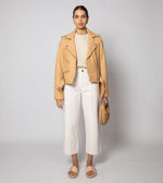 Asher Leather Jacket | Tan Jackets Cleobella 