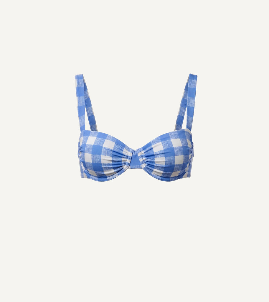 Beckett Top | Blue Bonnet Gingham Swim-Top Cleobella 