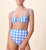 Beckett Top | Blue Bonnet Gingham Swim-Top Cleobella 