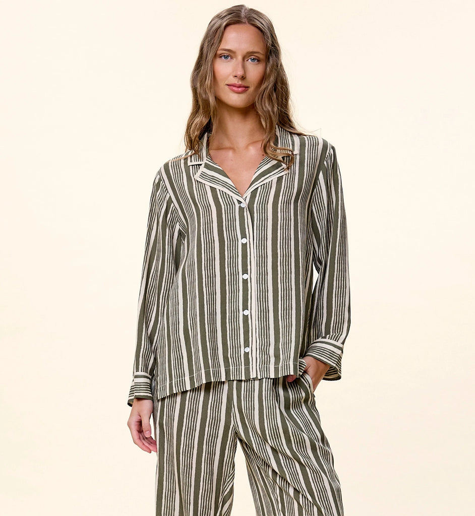 Cleobella x Hati Home Pajama Set | Vecchio Stripe Tops Cleobella 