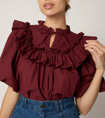 Janet Blouse | Dark Crimson Tops Cleobella 