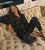 Janna Quilted Sweatpant | Black Multi Bottoms Cleobella 
