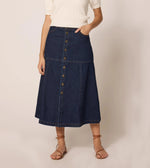 Josie Midi Skirt | Dark Denim Bottoms Cleobella 