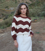 Kori Sweater | Terracotta /Ivory Tops Cleobella 