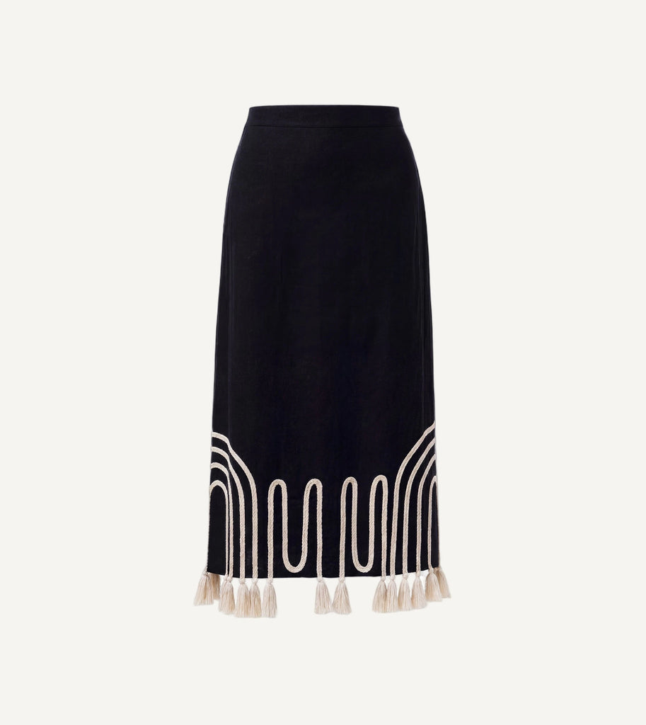 Lola Midi Skirt | Black Ivory Bottoms Cleobella 