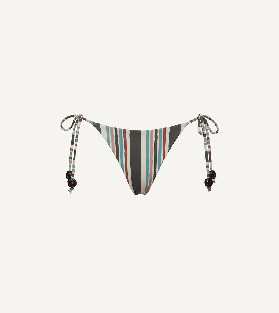 Marguerite Tie Side Bottom | Vecchio Stripe Swim-Bottom Cleobella 