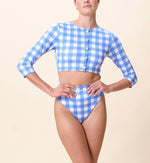 Skye Rashguard | Blue Bonnet Gingham Swim-Top Cleobella 