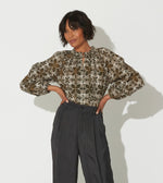 Alicia Blouse | Retro Tile Tops Cleobella | blouses for women | pattern blouse | floral blouse |