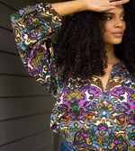Felicia Blouse | Mosaic Ikat Tops Cleobella | Sustainable fashion | Sustainable Blouses | Ethical Clothing |