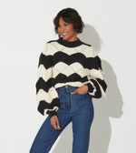 Kori Sweater | Black/Ivory Tops Cleobella | Sustainable fashion | Sustainable Sweaters | Ethical Clothing |