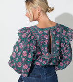 Mylah Blouse | Jade Floral Tops Cleobella | Sustainable fashion | Sustainable Blouses | Ethical Clothing |